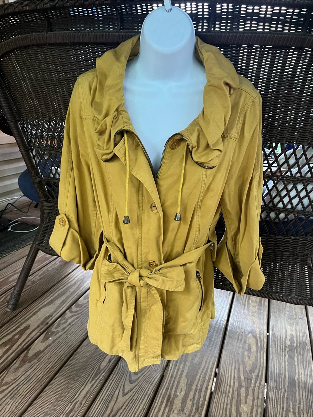 Forever 21 Mustard Utility Jacket with Belt